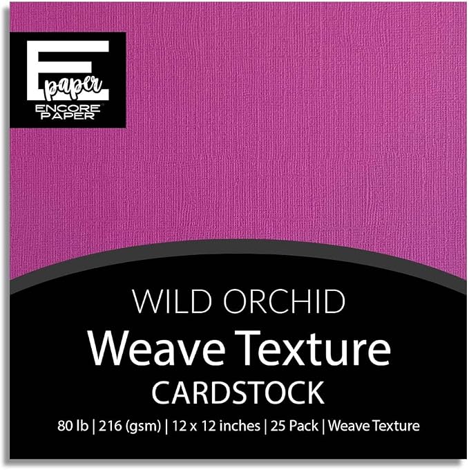 Wild Orchid—12x12 Textured Cardstock | 80lb Textured Purple Scrapbook Paper | Premium Cardstock for Cricut Cutting | 25 Sheets