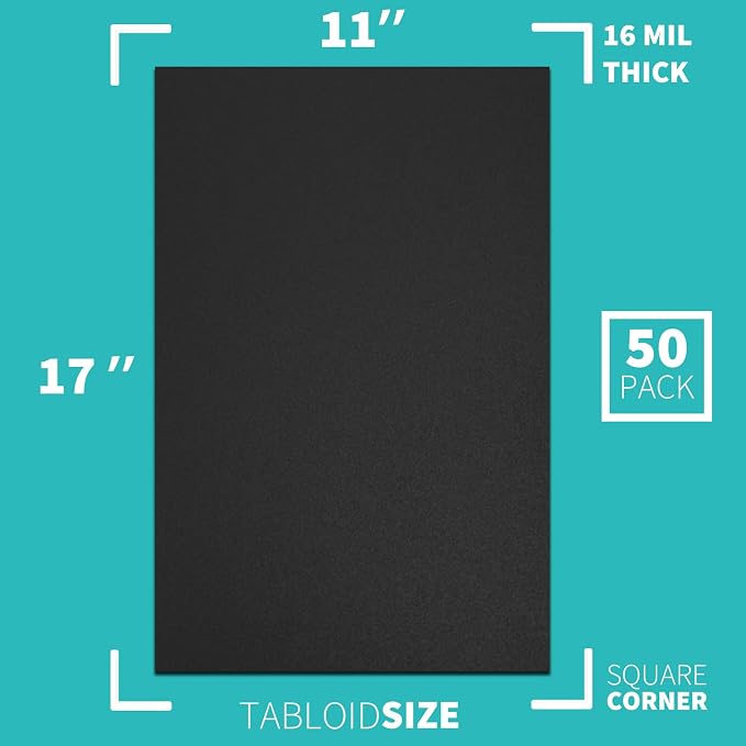 Binditek 16 Mil Sand-Textured Binding Covers, 11 x 17 Inches, Navy, 50 Pack | Heavy-duty Presentation Binding Covers, 11" x 17" Ledger/Tabloid Size, Subtle Matte Finish, Square Corners, Unpunched
