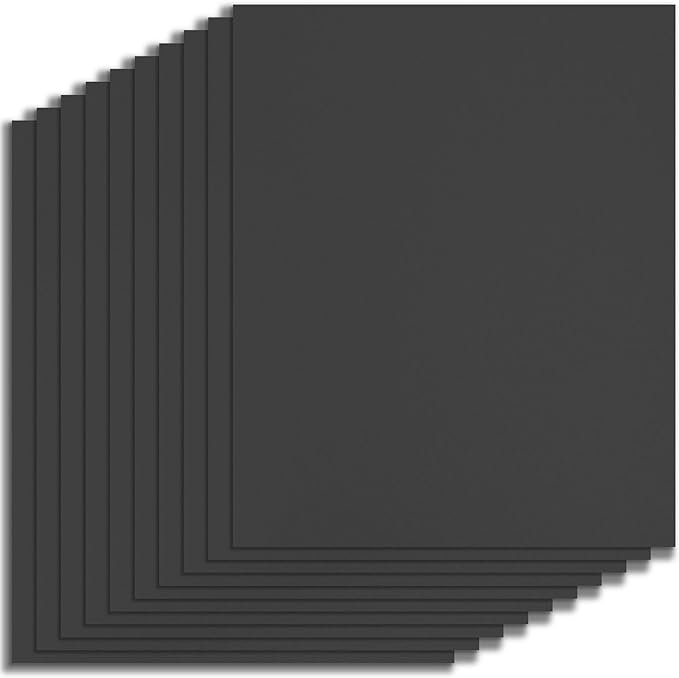 Binditek 20 Mil Sand-Textured Binding Covers, Letter Size, Black, 10 Pack | Plastic Binding Covers, 8.5" x 11", Subtle Matte Finish, Square Corners, Unpunched, Ideal for Business Reports and Proposals