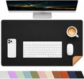 AFIING Cork Desk Mat, Black,23.6" x 13.7", Desk Pad Protector | Dual-Sided Cork & PU Leather, Waterproof, Non-Slip for Mouse, Writing, Home Office& Laptop
