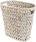 GRANNY SAYS Wicker Trash Can, Wicker Waste Basket for Bathroom, Butter Milk