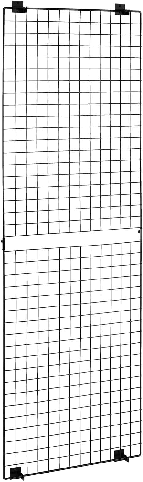 VEVOR 3 Packs Grid Wall Panels, 2 x 6 ft Wire Grid Panels Display Rack, Wall-Mounted Art Display Shelf, Black Carbon Steel Wall Hanging Gridwall for Craft Show, Decoration, Storage, Notice Board