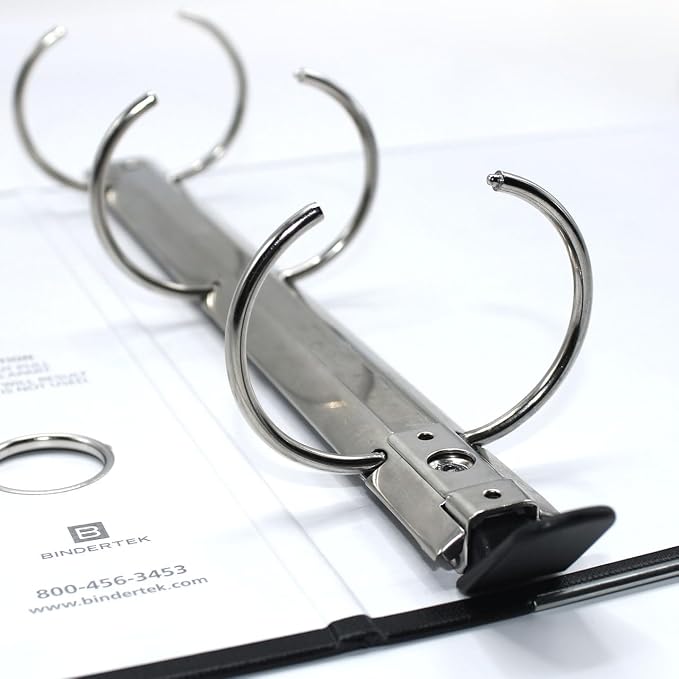 3-Ring Premium Round-Ring Binder - Dark Gray, 3" Spine, by Bindertek | 450 Sheet Capacity, 2" Round Rings, Linen-Textured Covers, Steel Reinforced Edges, Spine Label Included