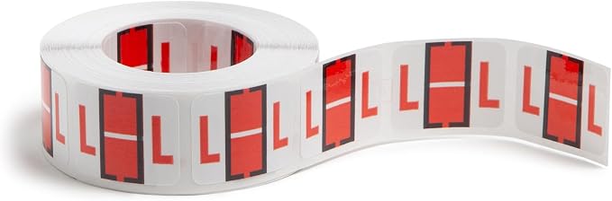 Smead BCCR Bar-Style Color-Coded Alphabetic Label, L, Label Roll, Dark Orange, 500 Labels per Roll, (67082)