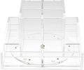 russell+hazel Acrylic Carousel Pen Holder for Desk, Clear, 4 Compartments | Keeps pens, pencils & small supplies sorted in a revolving caddy. Four clear acrylic compartments with polished edges.