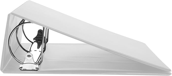6 Pack White 3-Ring Binders, 3", Slant D-Ring, Durable, EPI Premium, Heavy Duty, Holds 600 Sheets, Clear View Presentation, Non-Stick, 2 Inside Pockets, Organizer for School, Home Office