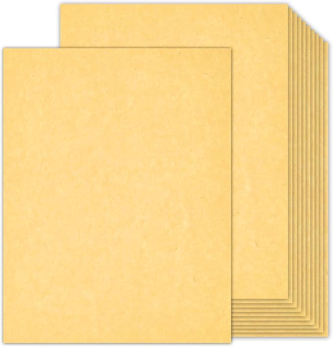 100 Sheets Yellow Cardstock 8.5 x 11, 65lb Yellow Parchment Card Stock | Goefun 180 gsm, Parchment Printer Paper for Printing, Writing, Crafts, Scrapbooking