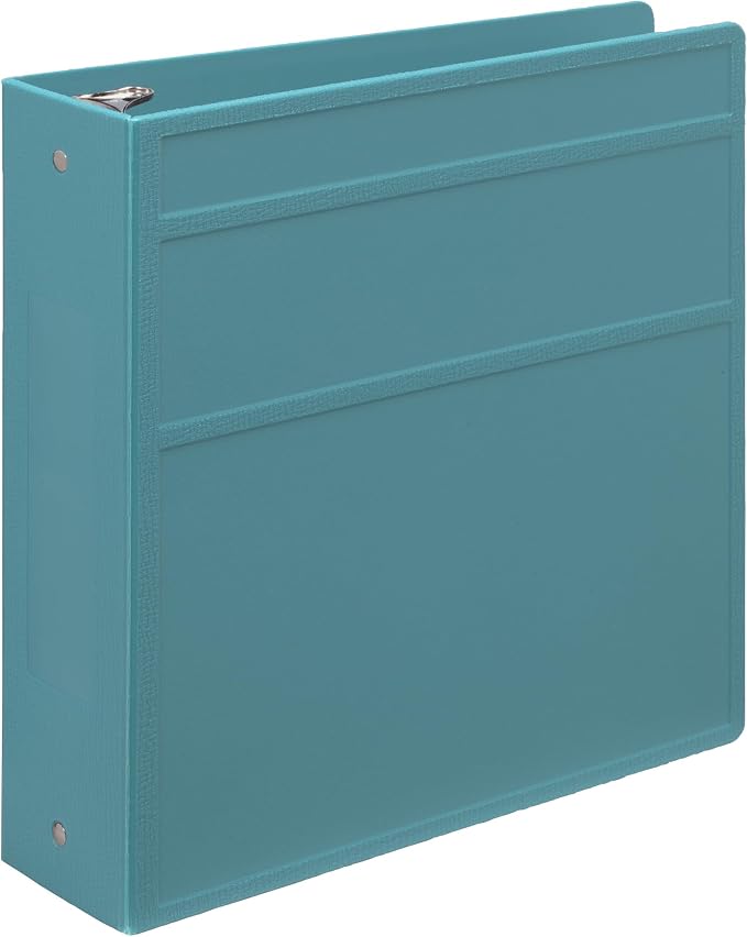 Carstens 3-Inch Heavy Duty 3-Ring Binder - Side Opening, Powder Blue, Durable Plastic, Precision No-Gap Rings, Waterproof Cover, No Pockets, Holds 400 US Letter Sheets, BPA-Free, Made in USA (1744-3R)