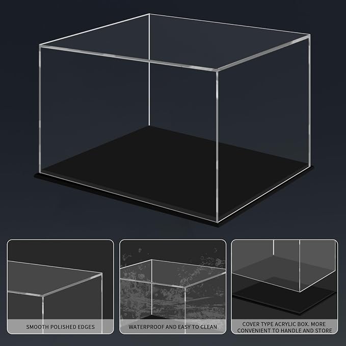 Clear Acrylic Display Case for Stationery & Toys, Dustproof Transparent Display Case for Collectibles, Action Figures, Pens, Markers, Building Blocks, Desktop Storage & Showcase