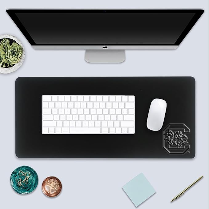 University of South Carolina Alumni Faux Leather Desk Mat, Durable Office Supplies, Non-Slip Base, Responsive Desk Pad with Smooth Surface, Black