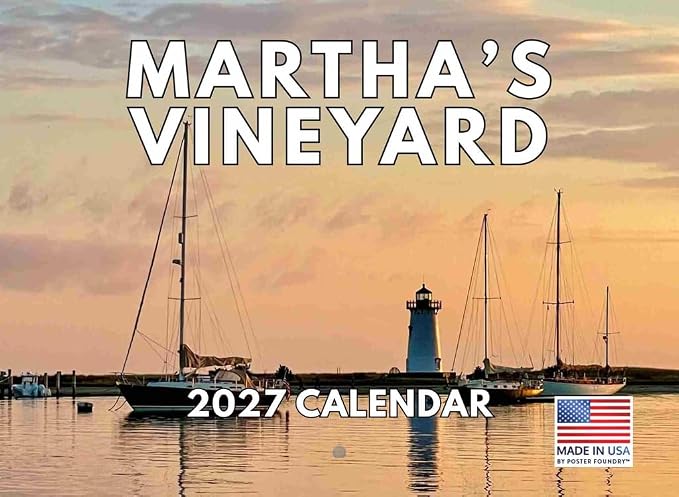 Marthas Vineyard Calendar 2027 Monthly Wall Calender 12 Month | American Made In The USA