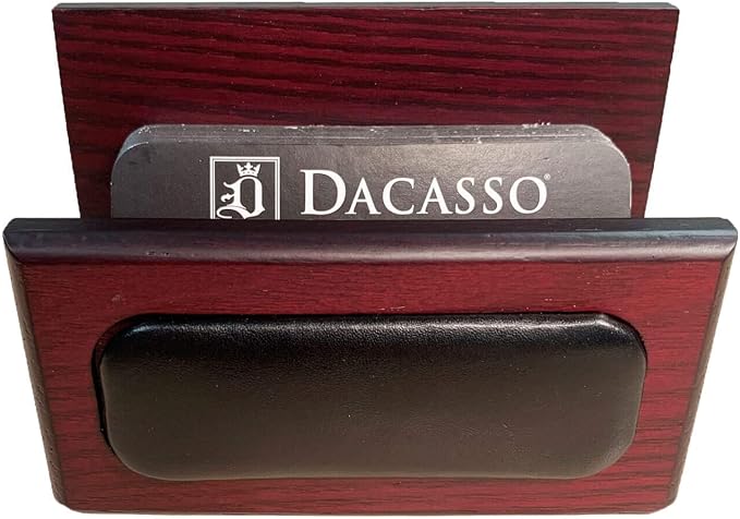 DACASSO Leather Desk Set - Luxury Leather Desk Pad& Desk Organization Essentials - Office Organization & Executive Desk Decor - (Rosewood and Black, 7 Piece)