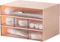 MILULUGO Desk Organizer with 6 Drawers, Makeup Organizer, Plastic Makeup Storage, Cosmetic Storage Organizer, Desk Storage Box, Bathroom Organization Boxes, Desktop Storage Box(Pink)