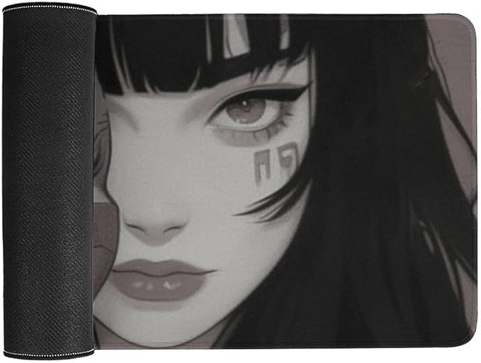 Gaming Mouse Pad Large Mousepad Female Samurai Anime Girl Cool Retro Japanese Desk Mat Big Mousepad Extended Keyboard Computer Pad Office Desk Organizers and Accessories 30x60cm, Style