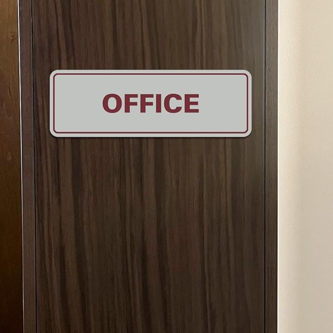Signs ByLITA Standard Office Sign - Professional Business Signage - Easy to Install (Red) - Medium 2 Pack