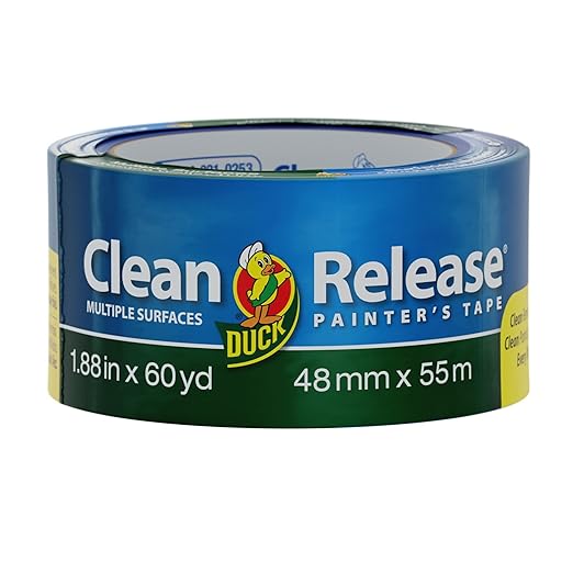 Duck Clean Release Blue Painters Tape, Masking Tape For Paint Projects, 2 in (1.88 in x 60 yd) Single Roll, 240195