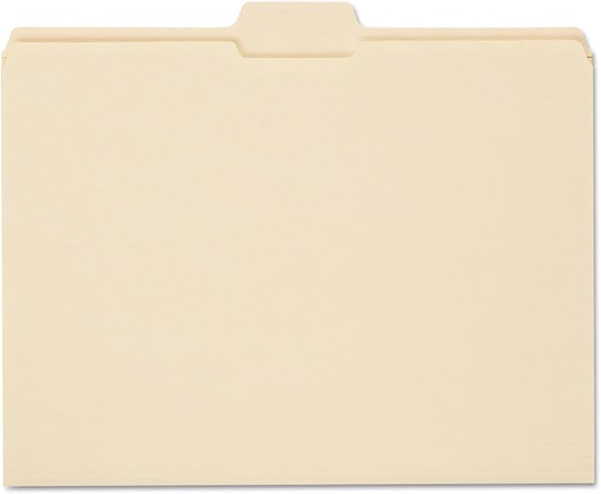 Smead File Folder, Reinforced 1/5-Cut Tab, Assorted Positions, Letter Size, Manila, 100 per Box (10356)