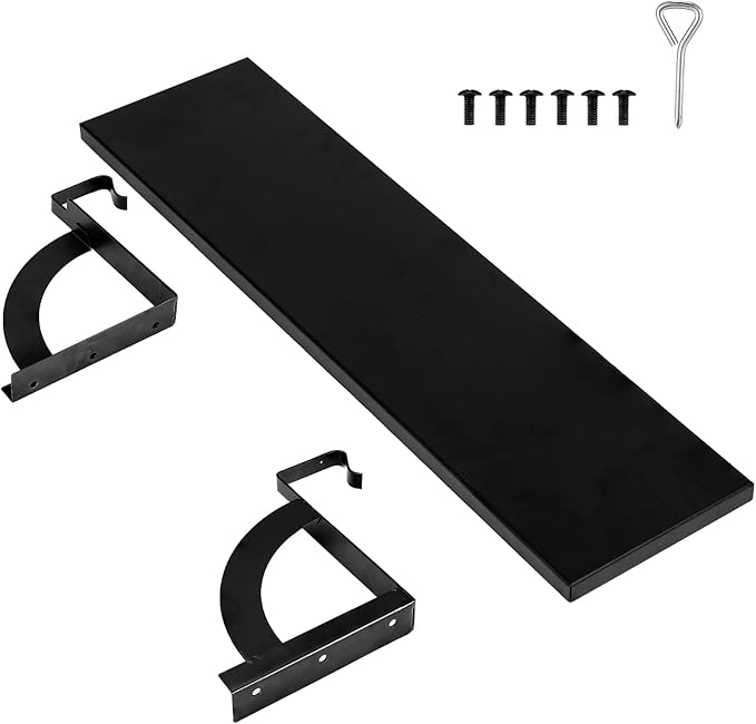 Tandefio Office Cubicle Shelf 24" Hanging Cubicle Storage Organizer File Hanging Shelf Accessories Storage Organizer Bookshelf with Hooks for Home Desk, Black