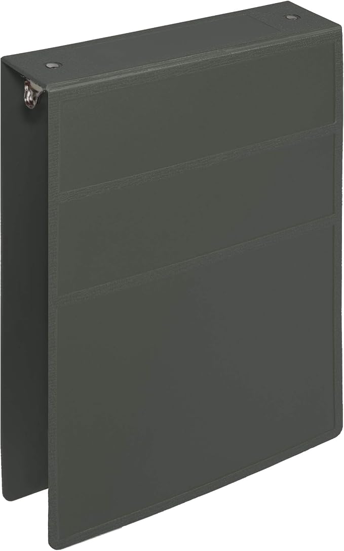 Carstens 2-Inch Heavy Duty 3-Ring Binder - Top Opening, Charcoal Gray, Durable Plastic, Precision No-Gap Rings, Waterproof Cover, No Pockets, Holds 300 Letter Sheets, BPA-Free, Made in USA (5871-3R)