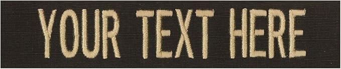 Northern Safari Custom Uniform Name Tapes Solid Colors. Dark Brown Fabric, 3.5 Inch Sew on