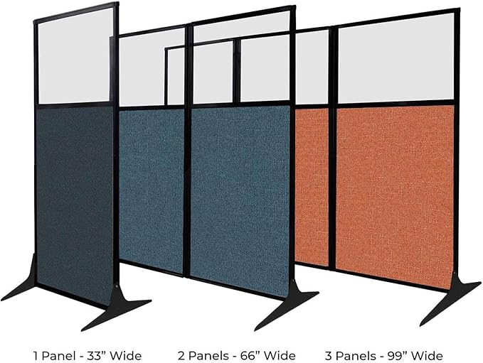 Versare Workstation Partition | Portable Wall Divider | Modern Office Cubicle | Free Standing Privacy Screen | Flexible Work Space | 99" x 70" Natural Maple Wood Grain Panels No Window