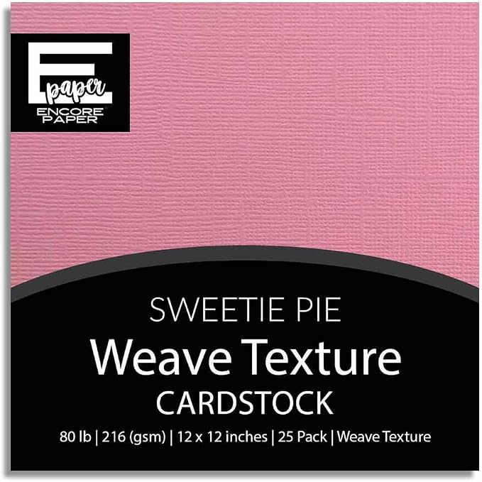 SWEETIE PIE—12x12 Textured Cardstock | 80lb Textured Pink Scrapbook Paper | Premium Cardstock for Cricut Cutting | 25 Sheets