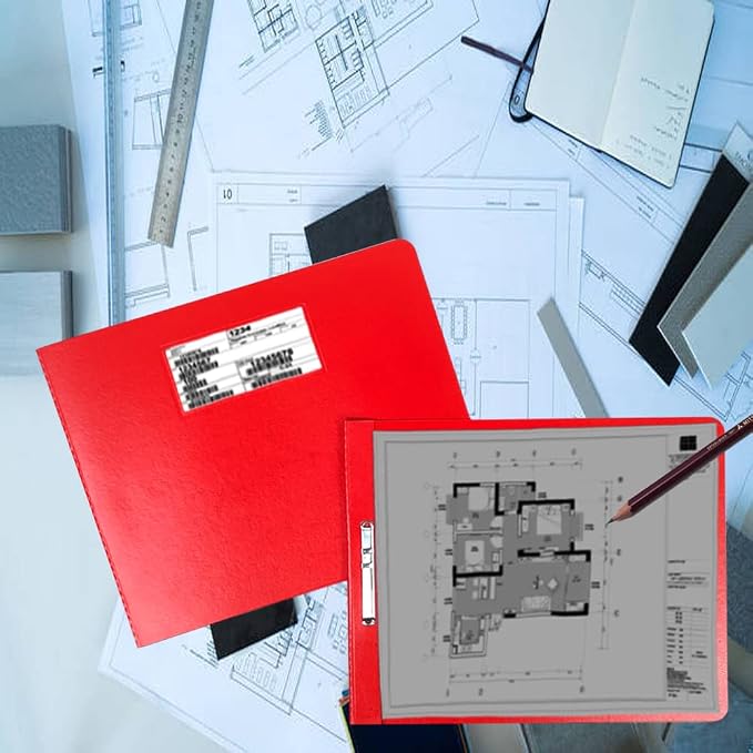 Fiberboard Binder,Sheet Size 8.5 x 11 Inches with Metal Prong Top Fastener with Compressor 2.75 Inch Centers, 2 Inch Capacity for Pressboard Report Cover,12 per Box (Red)