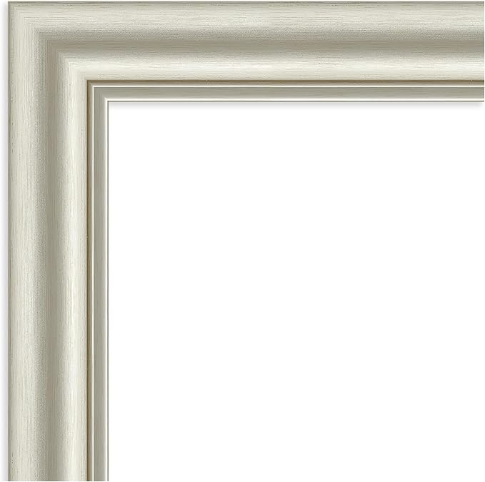 Amanti Art Silver Framed Magnetic Board 18x30 Small Vision Board for use with Magnets, 100% Metal Sheet to Display Items as Office Decor or for Home Organization in mudroom, Kitchen or Kids Room
