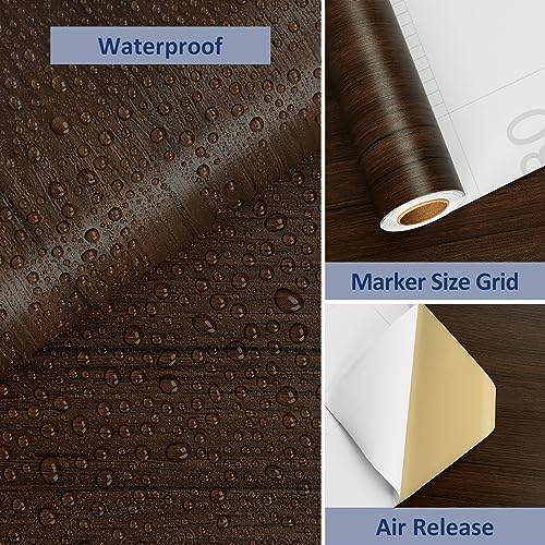 WESTICK Wood Contact Paper for Countertops Waterproof Wood Grain Contact Paper Peel and Stick Wood Wallpaper Self Adhesive Wood Wall Paper for Cabinets Kitchen Classroom Desk Dresser Camper 118"x24"