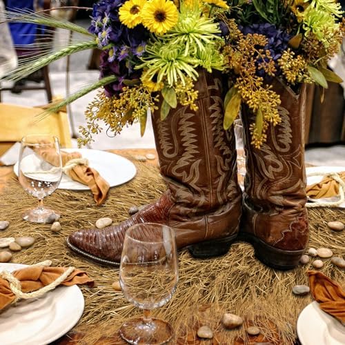 XLX TURF Fake Hay Table Placemats for Tropical Western Cowboy Country Party