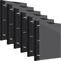 Henoyso 6 Pcs 1 Inch Telescoping 3 Ring Binder with Expandable Telescoping Spine 200 Sheets Capacity with Clear Front Cover 3 Round Rings Flexible Plastic Notebook Binder for School, Office(Black)