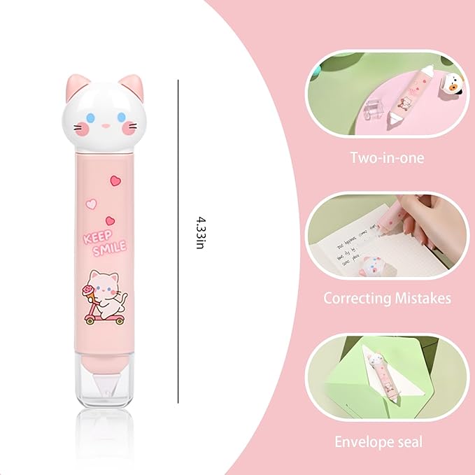 9Pcs Pink Cute Cat Stationery Gifts Set,Kawaii School Supplies