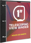 1 Inch Telescoping 3 Ring Binder-1PC, Flexible Binder with Customized Front Cover, Holds 8.5x11 Paper, School Office Supplies, Black