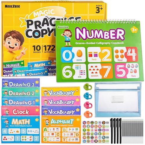 MarcZero Magic Grooved Writing Practice Books for Kids Ages 3-8