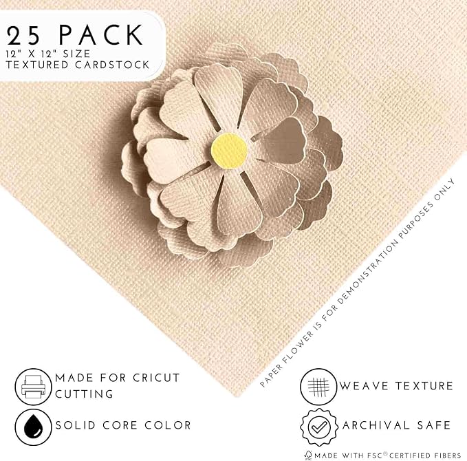 MELON MIST—12x12 Textured Cardstock | 80lb Textured Orange Scrapbook Paper | Premium Cardstock for Cricut Cutting | 25 Sheets