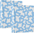Blue Cow Spot Round Ring Binders 1.5 Inch 3 Ring Binder with Clipboard Holds 200 Sheets Office Home School