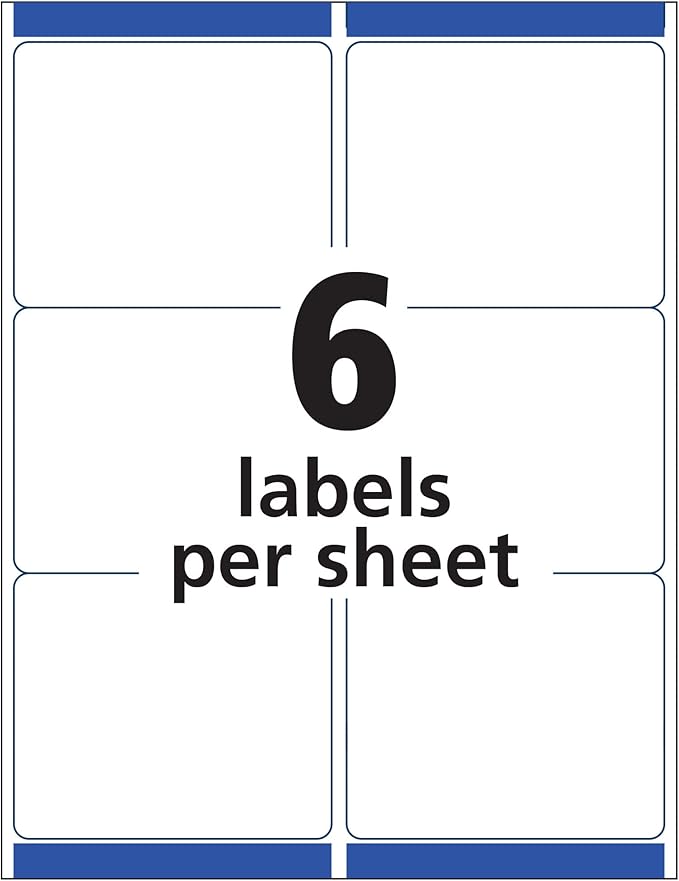 Avery Printable Shipping Labels, Sure Feed Technology, 3-1/3" x 4", Matte Clear, 60 Blank Mailing Labels (15664)