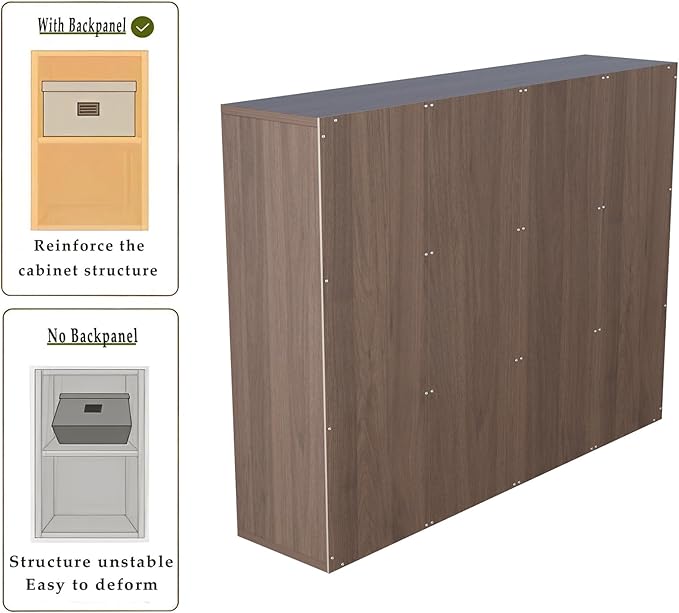 12-Cube Storage Shelf Bookcase, Walnut | Wooden 3-Tier Open Bookshelf, Fits 11×11" Bins, Vertical or Horizontal Use, Full Back Panels, For Home Office