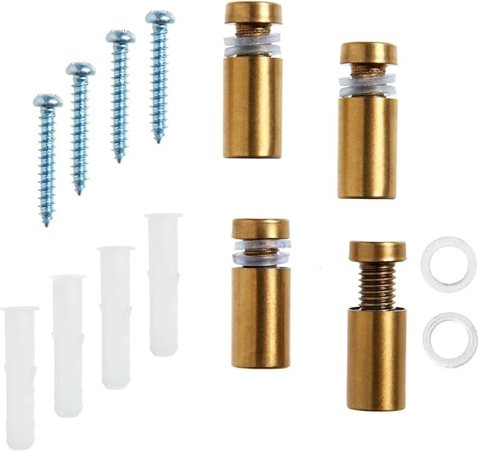 russell+hazel Acrylic Wall Rail with Gold Hardware, Clear, 24" | Mounts accessories along a sleek acrylic rail for wall organization. Clear with gold-toned hardware, doubles as decor.