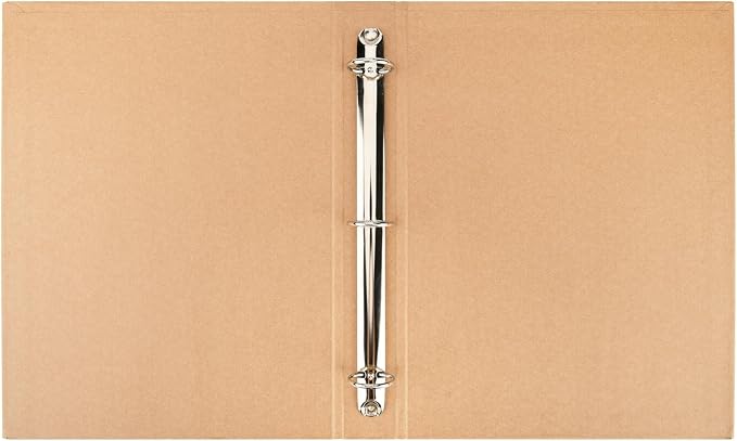 Widen Spine Natural Recycled Kraft 3 Ring Binder A4 Binder Organizer 2 Pack, 1.78" Spine, Durable 1.2" Round Ring Fits A4 & Letter Size Paper,Hardcover Organizer Planner Holds 325 Sheets Capacity
