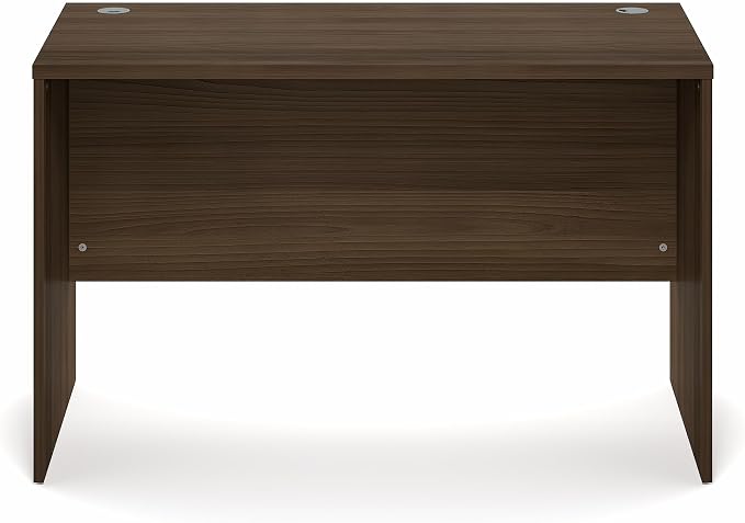Furinno Roger Computer Desk, 47 Inch Rectangular Executive Desk with Modesty Panel, Home Office Desk with Thick Tabletop, Desk Cord Grommet, Scratchproof, for Home Study, Office, Modern Walnut