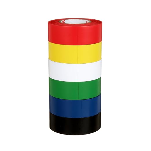 3M General Purpose Vinyl Tape 764, Color Coding Pack, 6 Roll per Pack | 0.94" x 21.8 yd, Great for Light Traffic Floor Marking Tape, Safety, and Bundling