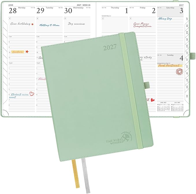 POPRUN 2027 Planner, Large-8.5" x 10.5", Weekly & Monthly Appointment Book