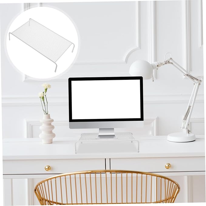Monitor Riser Stand for Desk - Ergonomic Computer Screen Riser with Elevated Viewing Angle Sturdy Desktop Storage Rack for Home and Office 13.38 X 7.87 X 3.14 Inches