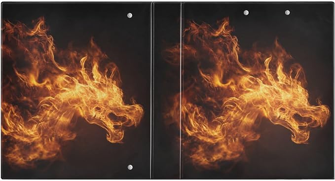 Abstract Dragon Fire Dragon Binder 3 Ring 1.5 Inch Binder with Clipboard&Pockets, Hardcover Binders Heavy Duty Large File Folder for Office School Supplies - Holds 200 Sheets