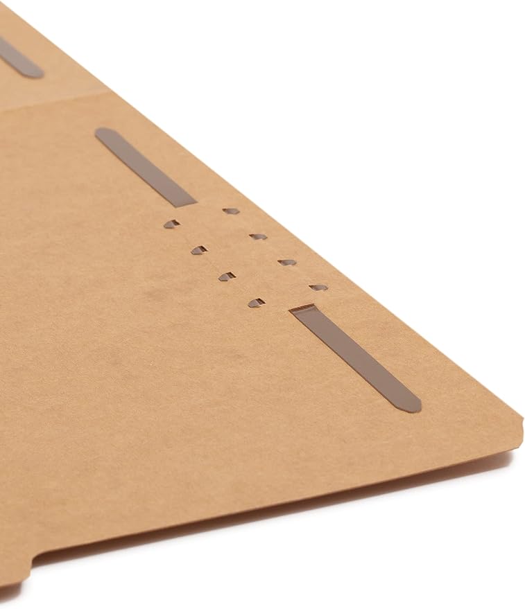 Smead Heavyweight Fastener File Folder, 2 Fasteners, 2/5-Cut Tab Right of Center Position, Guide Height, Letter Size, Kraft, 50 per Box (14882)
