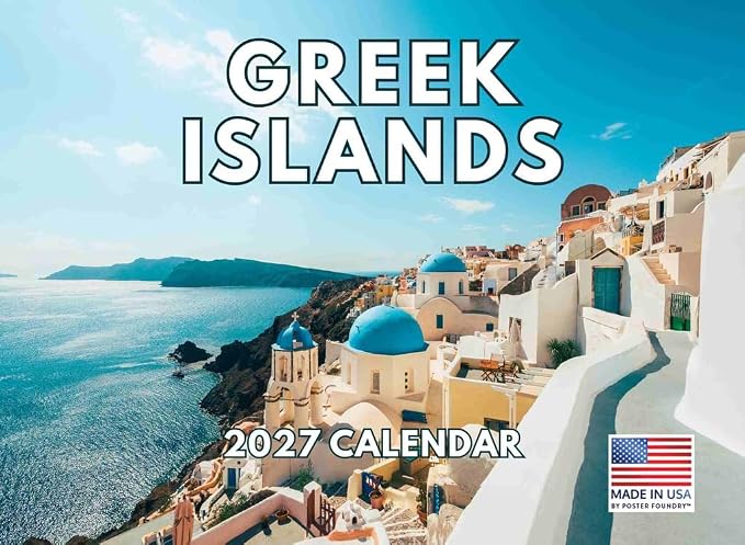 Greek Islands Calendar 2027 Monthly Wall Calender 12 Month