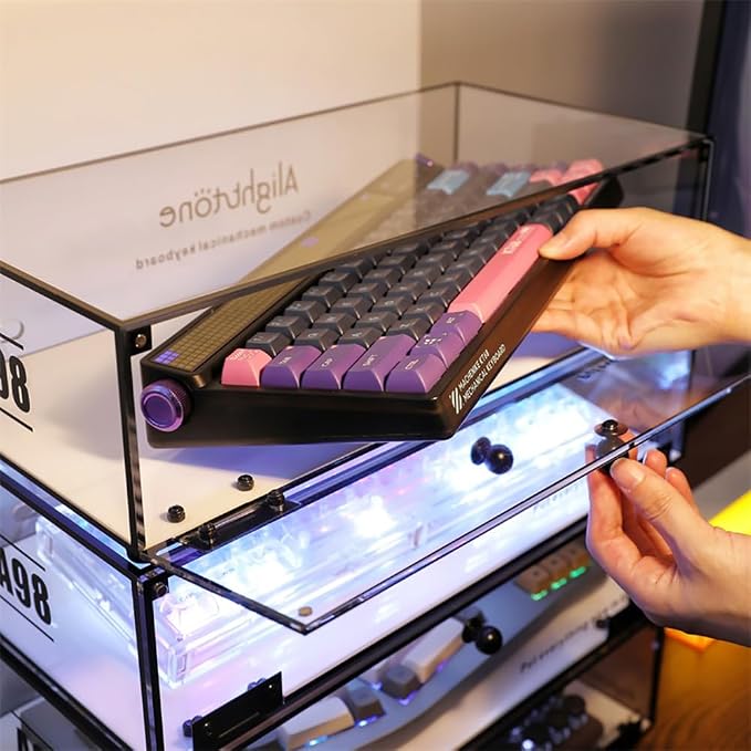 Acrylic Keyboard Storage Display Box, Clear Mechanical Display Rack, Desktop Storage Compartment Placement Rack (One Box)