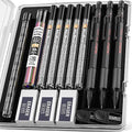 Nicpro 2mm Metal Mechanical Pencils Set with Case, 3 Pack Black