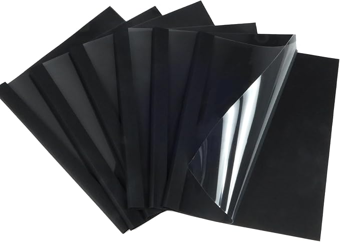RAYSON TBC12-25 Thermal Binding Covers, 1/2 Inch, Black Letter Size Holds 120 Sheets, 25 Pack
